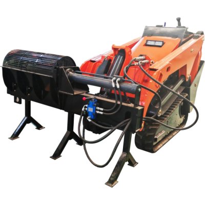 Мини-погрузчик с бортовым поворотом V1000 с дровоколом