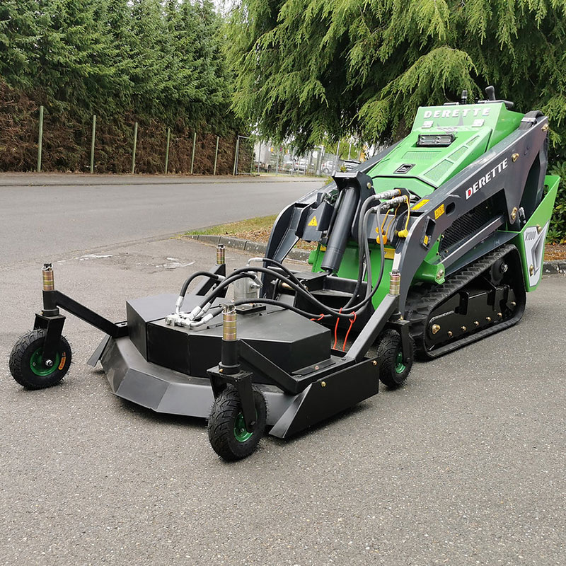 Mini Skid Steer Loader with Lawn Mower Attachment