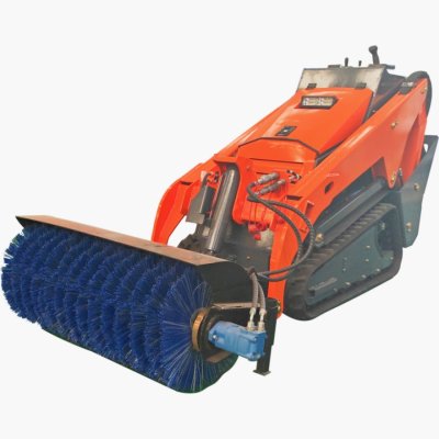 Мини-погрузчик с бортовым поворотом V1000 с подметальной машиной