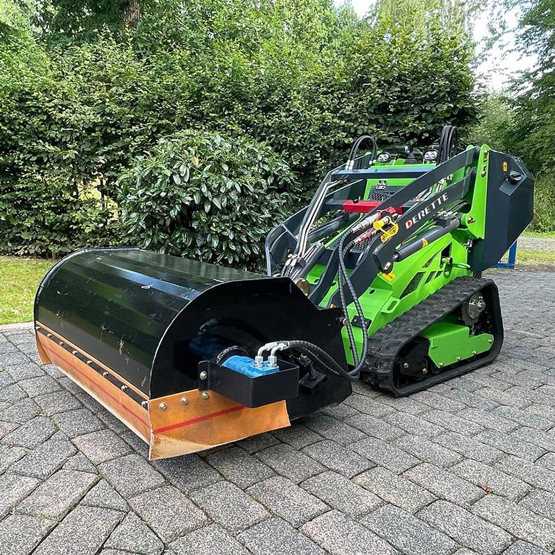 Mini Skid Steer Loader with Sweeper Attachment
