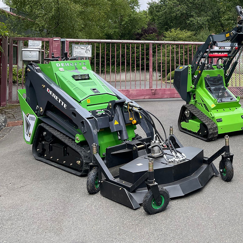 Mini Skid Steer Loader with Lawn Mower Attachment
