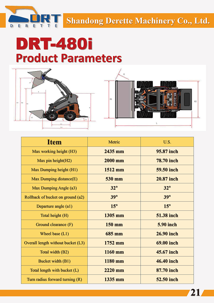 derette 480i mini skid steer