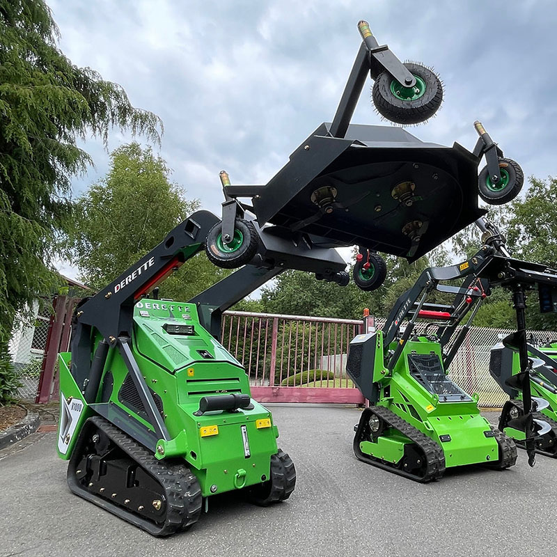 Mini Skid Steer Loader with Lawn Mower Attachment