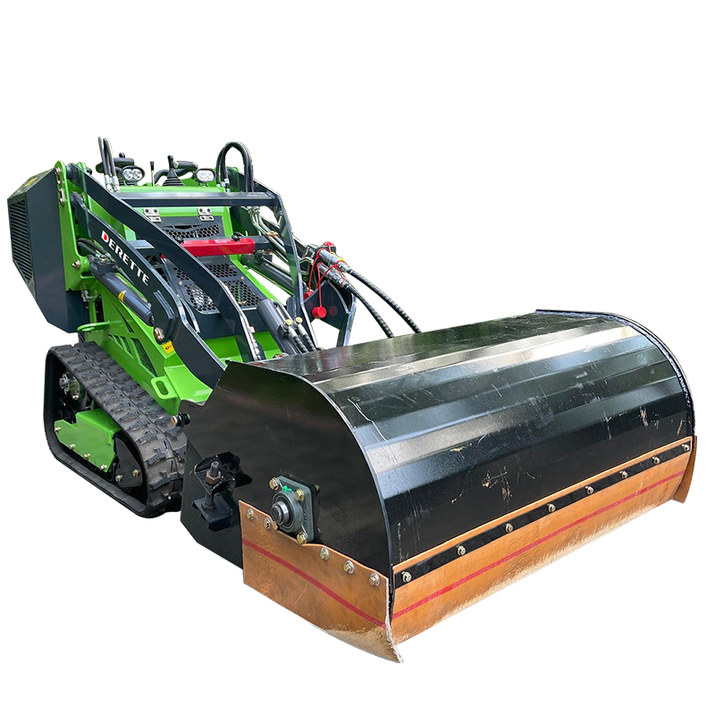 Mini Skid Steer Loader with Sweeper Attachment