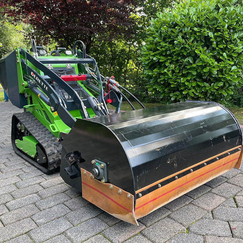 Mini Skid Steer Loader with Sweeper Attachment