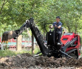 Derette XC1100 Mini Skid Steer Loader with Backhoe Attachment