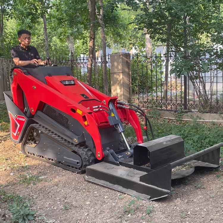 Mini skid steer loader V1000 with Bush Cutter