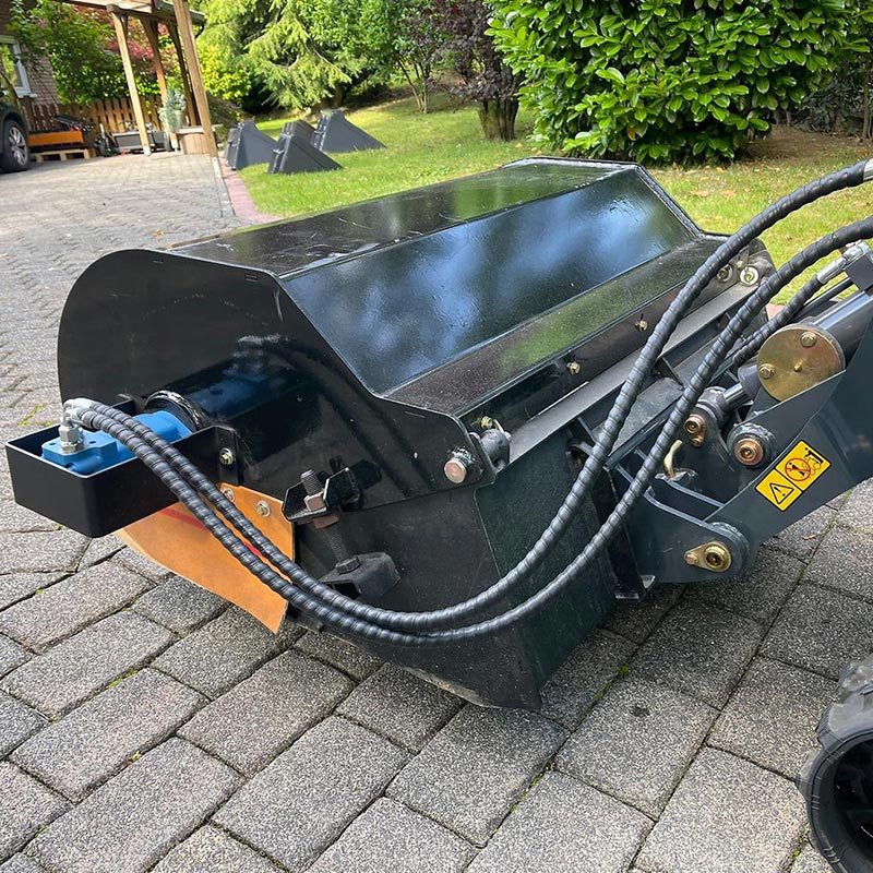 Mini Skid Steer Loader with Sweeper Attachment