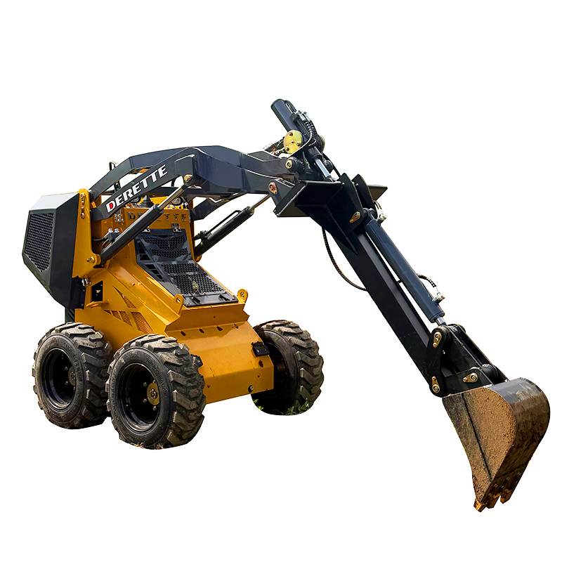 Minicargadora de ruedas con excavadora