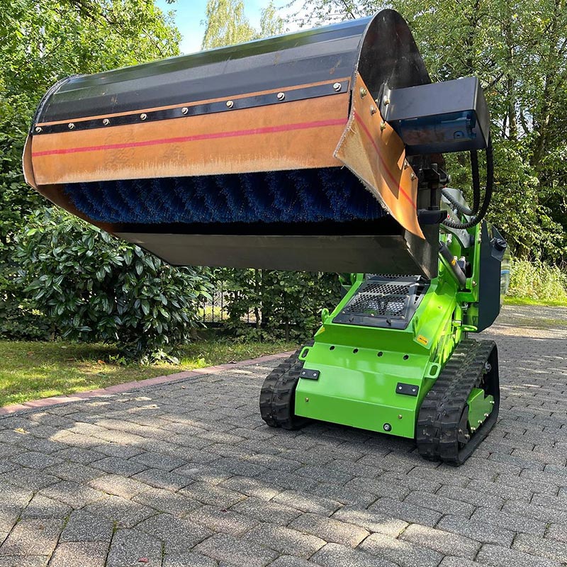 Mini Skid Steer Loader with Sweeper Attachment